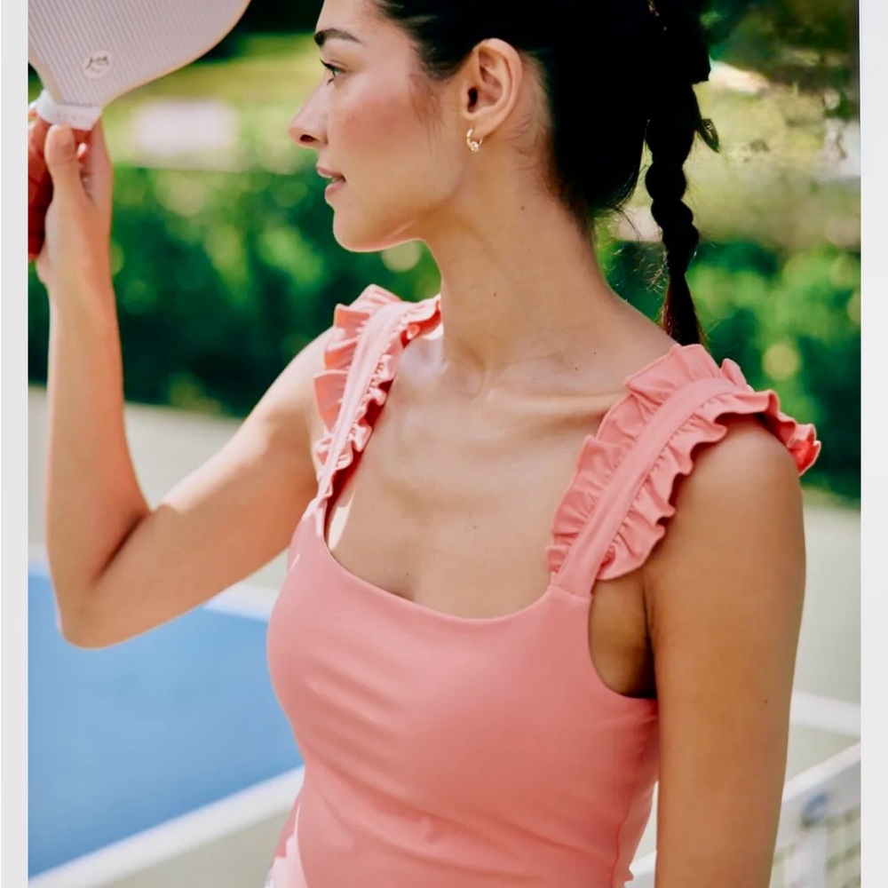 NWT Southern Tide Coral Ruffle Tank Top - Picture 3 of 10